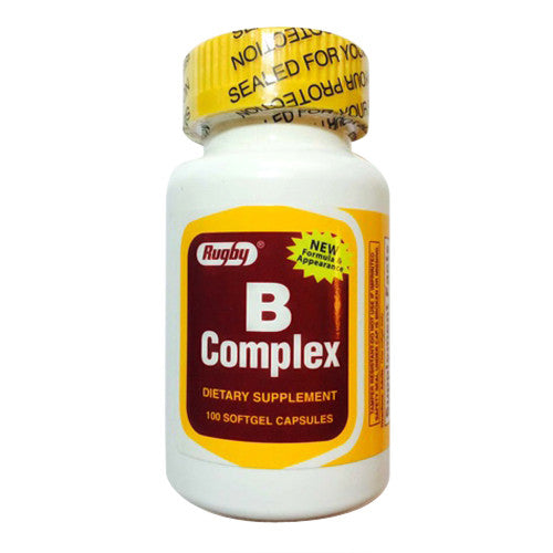 Rugby Vitamin B Complex Dietary Supplement Softgel Capsules, 100 Ea